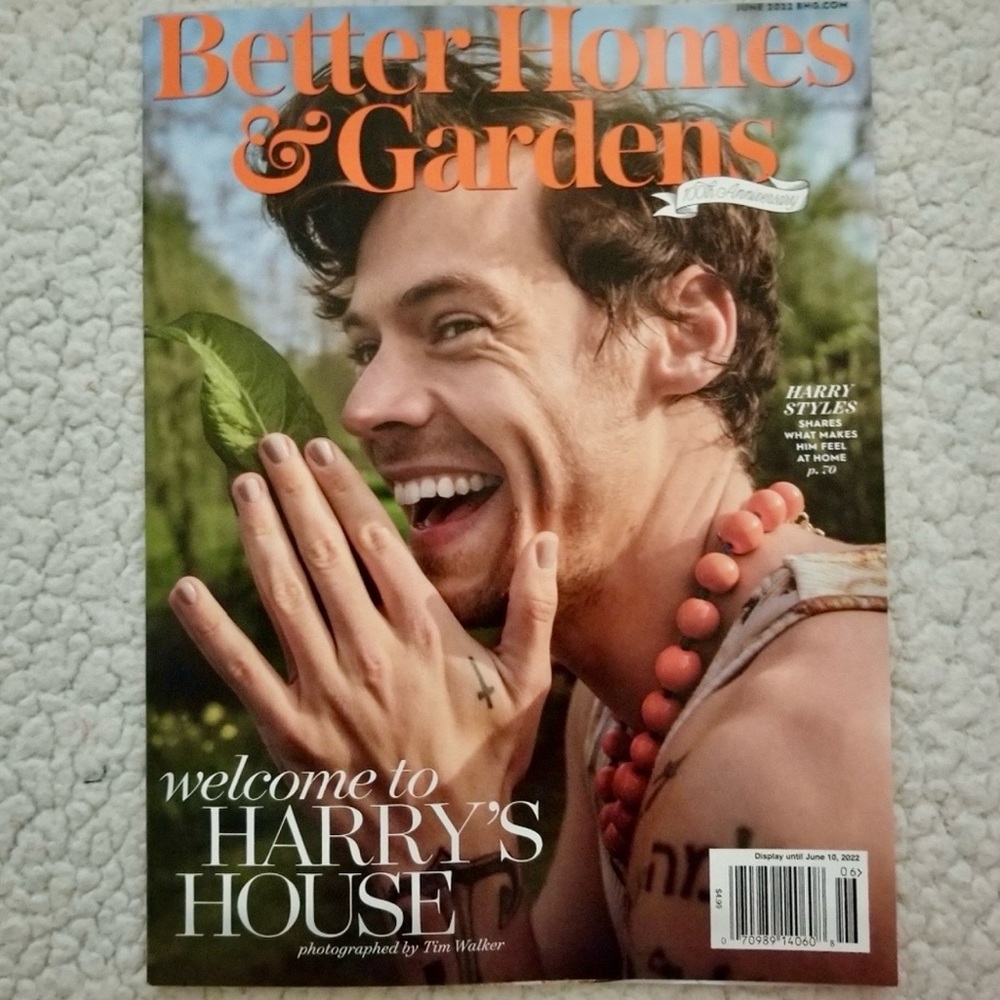 Harry Styles Better Homes & Gardens Magazine June 2022 100th Anniversary